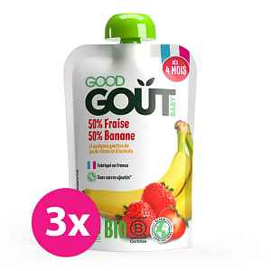 GOOD GOUT BIO Jahoda s banánem 3x120 g