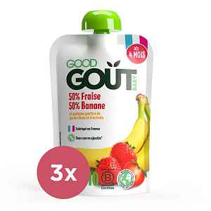 GOOD GOUT BIO Jahoda s banánem 3x120 g