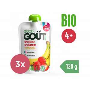 GOOD GOUT BIO Jahoda s banánem 3x120 g