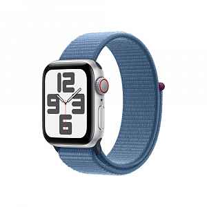 Apple Watch SE Cellular 40 mm sport loop smart hodinky Silver/Storm Blue
