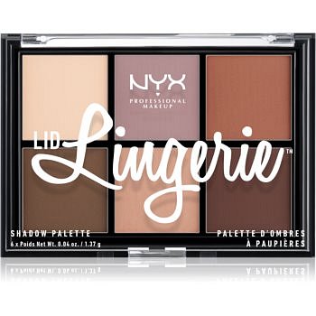 NYX Professional Makeup Lid Lingerie paletka 6přechodových stínů odstín 01 Lingerie Shadow Palette 6 x 1,37 g g