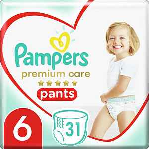 PAMPERS Premium Care Pants 6 MAXI (15+ kg) 31 ks Value Pack – plenkové kalhotky