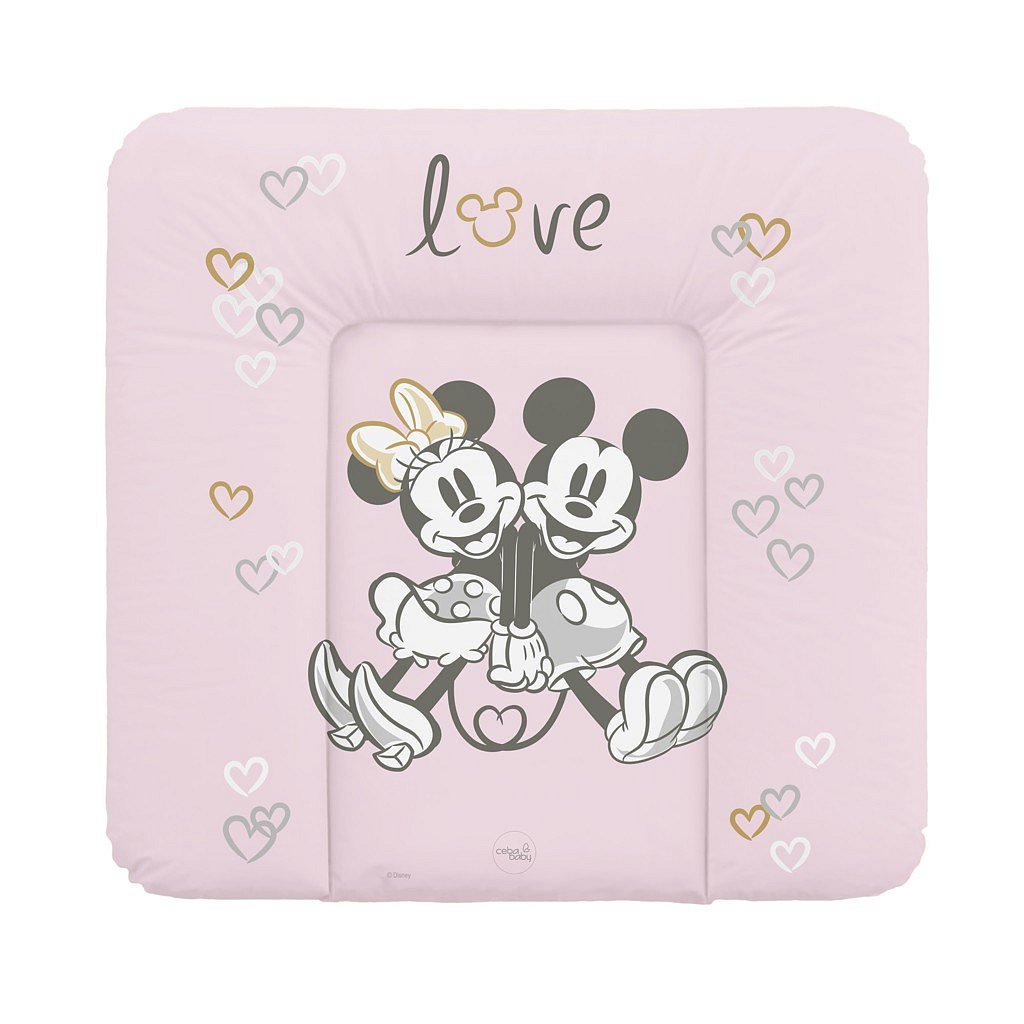 CEBA Podložka přebalovací měkká na komodu 75x72 Disney Minnie & Mickey Pink