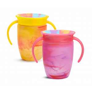 Munchkin Miracle 360° Tie Dye Cup Tropical 6m+ 2x207 ml žlutý a růžový