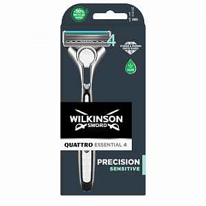 Wilkinson Quattro Essential Precision Sensitive 1-up holicí strojek + 1 náhradní hlavice