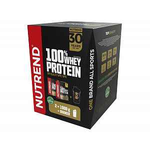 Nutrend 100% Whey Protein čokoláda + vanilka dárkové balení 2x1000 g + shaker