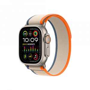 Apple Watch Ultra 2 49 mm Trail loop S/M smart hodinky Titan/Orange-Beige
