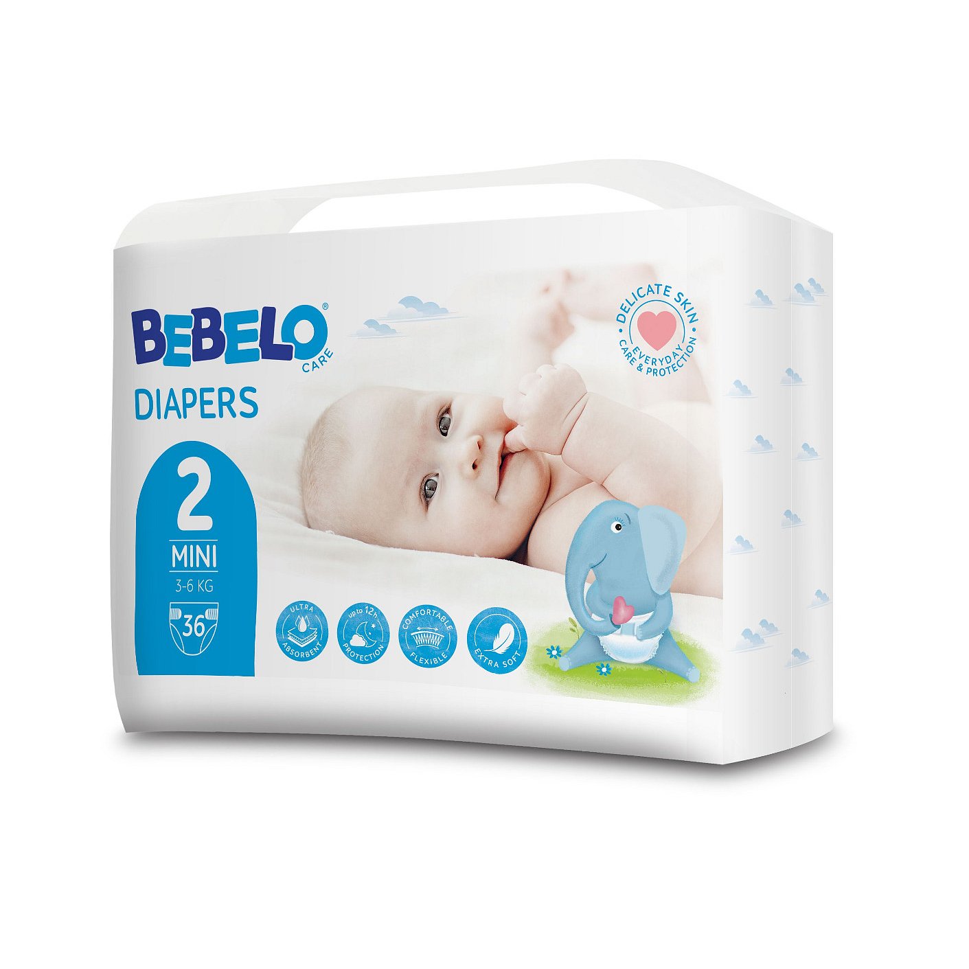 BEBELO Care Diapers Mini 2 dětské pleny 36 ks