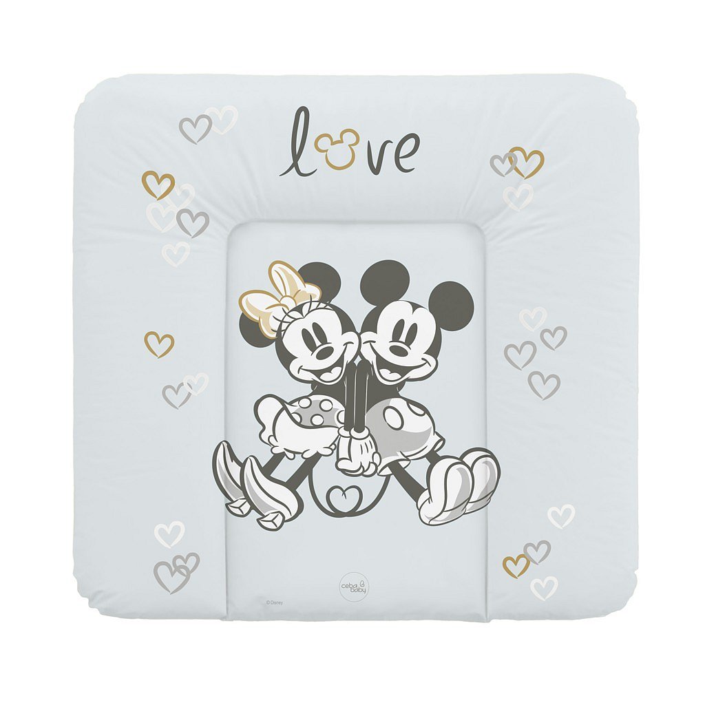 CEBA Podložka přebalovací měkká na komodu 75x72 Disney Minnie & Mickey Grey