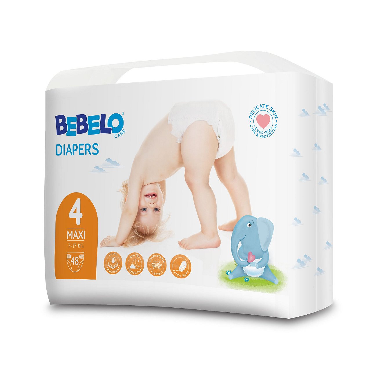 BEBELO Care Diapers Maxi 4 dětské pleny 48 ks