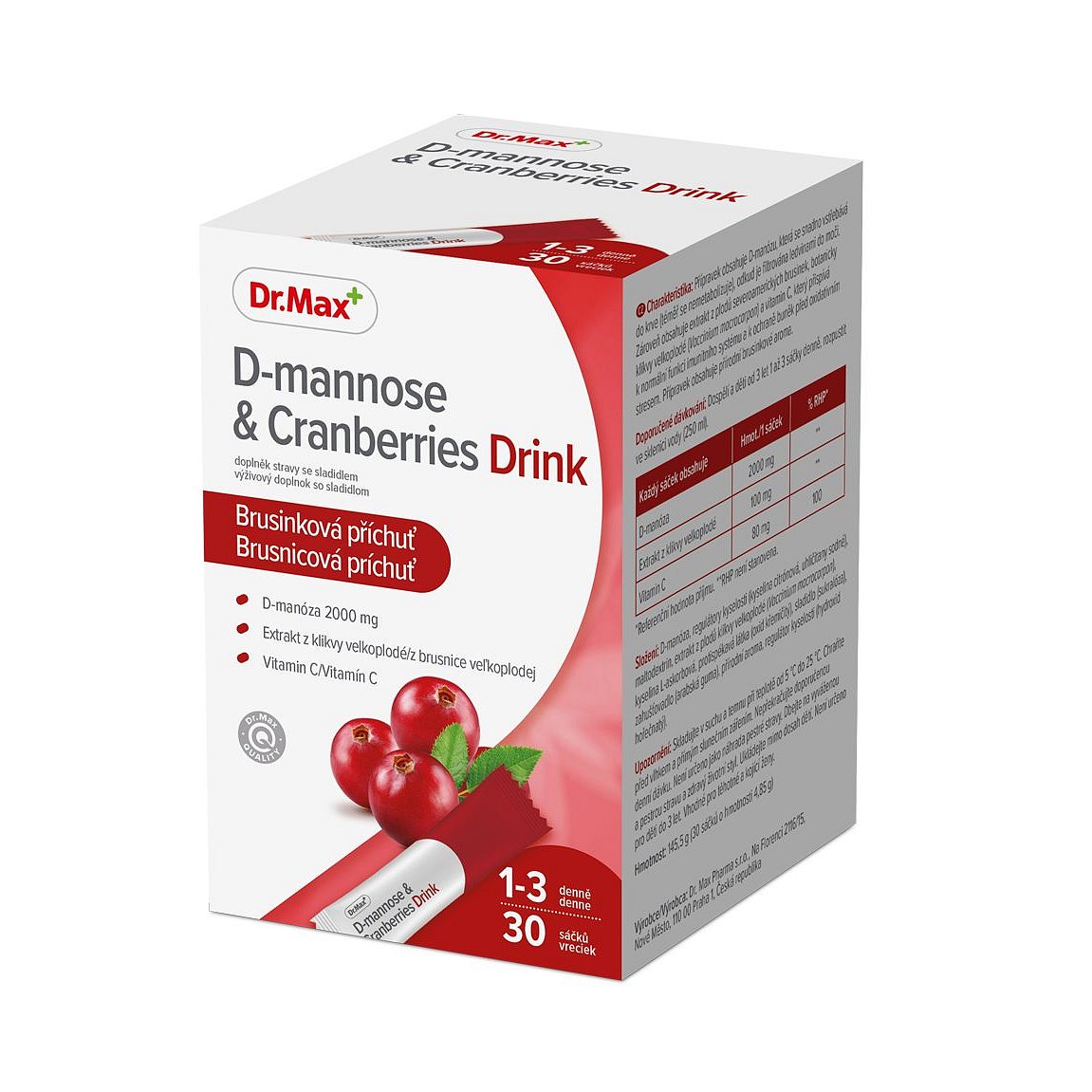 Dr.Max D-mannose & Cranberries Drink 30 sáčků