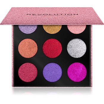 Makeup Revolution Pressed Glitter Palette paletka lisovaných třpytek odstín Diva 10,8 g