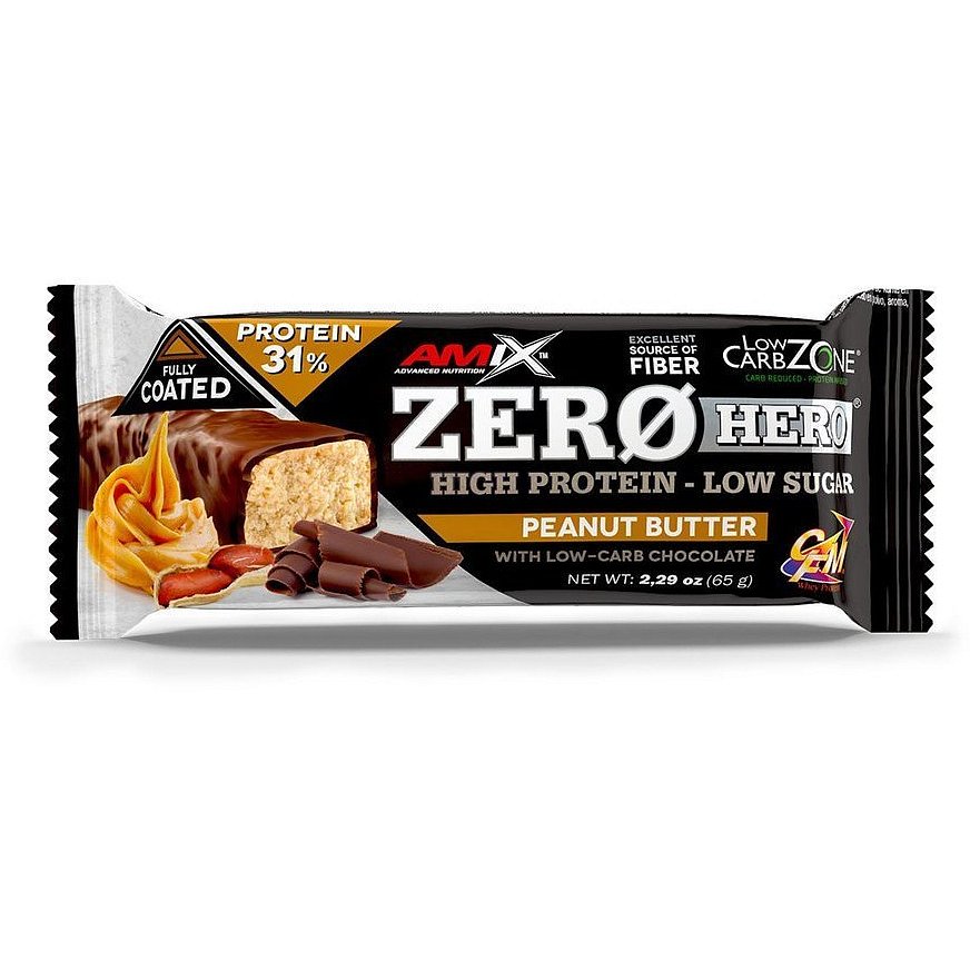 Amix Zero Hero 31% Protein Bar, Peanut-Butter-Cake, 65g