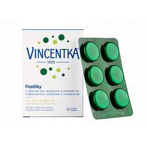 Vincentka Bylinné pastilky 18 ks