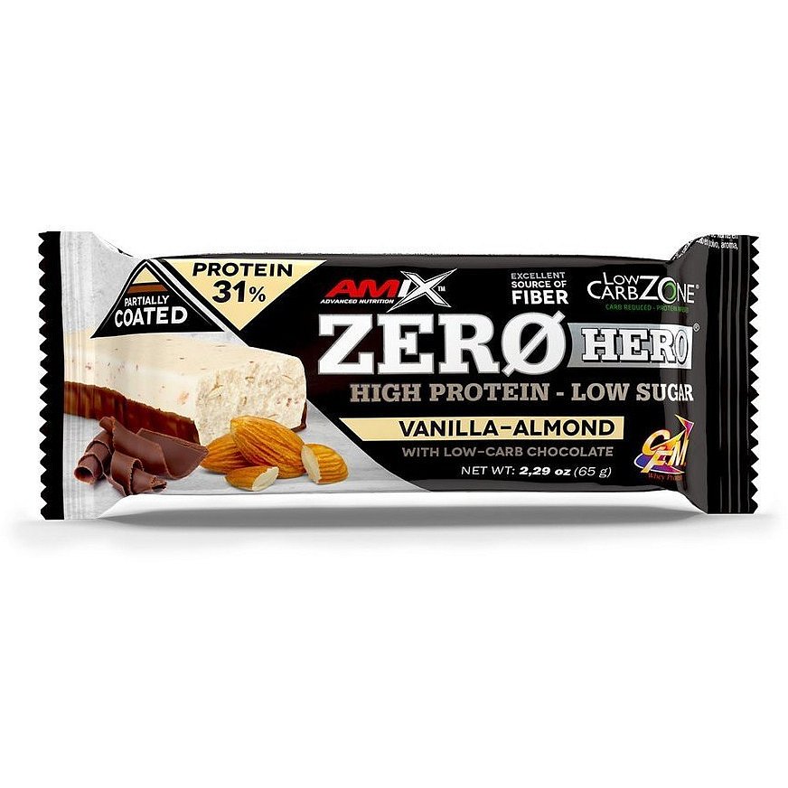 Amix Zero Hero 31% Protein Bar, Vanilla-Almond, 65g