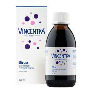 Vincentka Sirup s jitrocelem a mateřídouškou 200 ml