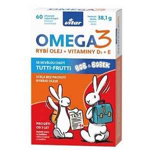 Vitar Kids Omega 3 + Vitaminy D3 + E 60 kapslí