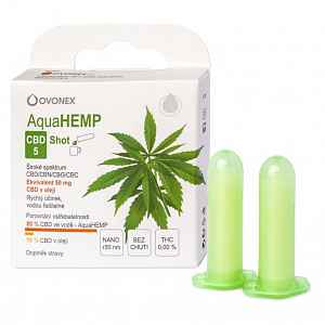 AQUAHEMP CBD 5 Konopný shot široké spektrum 2x 2 ml