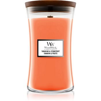 Woodwick Tamarind & Stonefruit vonná svíčka s dřevěným knotem 609,5 g