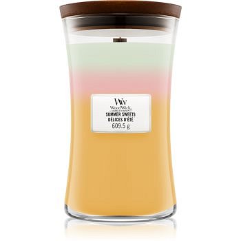 Woodwick Trilogy Summer Sweets vonná svíčka s dřevěným knotem 609,5 g