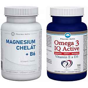 Magnesium Chelát+B6 cps.60+Omega 3 IQ tob.100