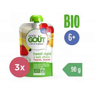 GOOD GOUT BIO Ovesný dezert s jahodou a banánem 3x90 g