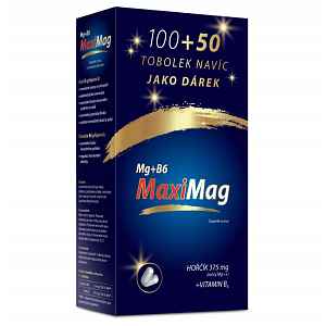 MaxiMag Hořčík 375mg + B6 tob.100+50 dárkové balení