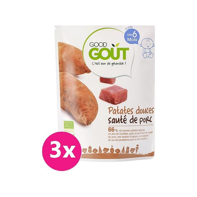 GOOD GOUT BIO Batáty s vepřovým masem 3x190 g