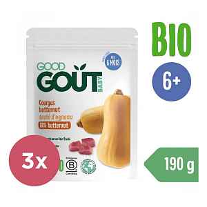 GOOD GOUT BIO Máslová dýně s jehněčím masem 3x190 g