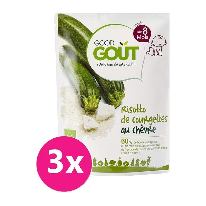 GOOD GOUT BIO Cuketové rizoto s kozím sýrem 3x190 g