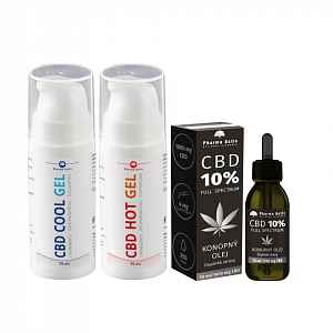 CBD 10% Konopný olej 10ml+2xCBD Gel Hot&Cool 75ml