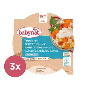 3x BABYBIO Menu mrkev a brambory s treskou (260g)