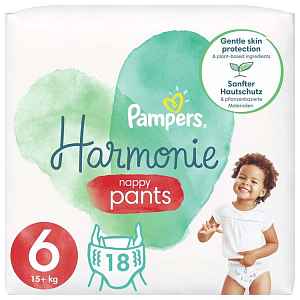 PAMPERS Pants Harmonie Plenkové Kalhotky Velikost 6, 18 ks, 15 kg+