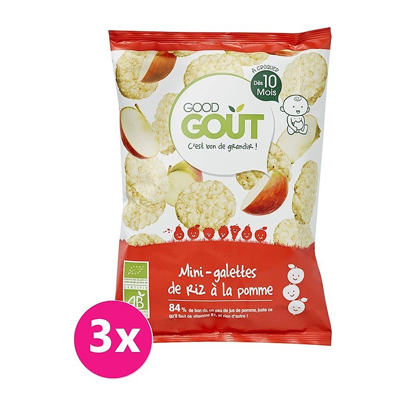 GOOD GOUT BIO Mini rýžové koláčky s jablky 3x40 g