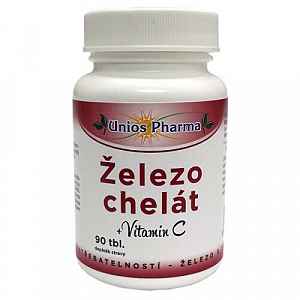 Unios Pharma Železo chelát + vitamín C 90 tablet