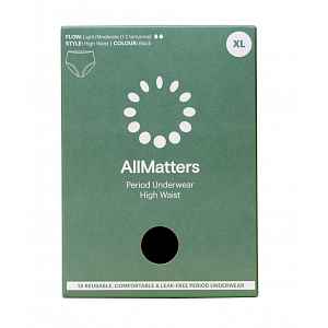 AllMatters Menstruační kalhotky s vysokým pasem vel. XL 1 ks černé