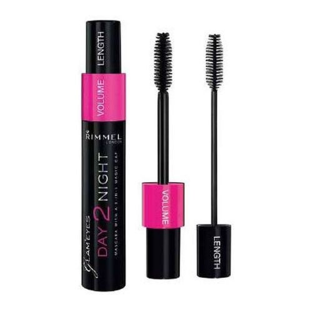 Rimmel London Mascara Day 2 Night Black  9,5ml Odstín 001 Black černá