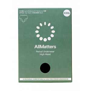 AllMatters Menstruační kalhotky s vysokým pasem vel. XXXL 1 ks černé