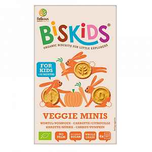 Biskids BIO dětské celozrnné mini sušenky s mrkví a dýní 120 g