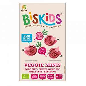 Biskids BIO dětské celozrnné mini sušenky s červenou řepou 120 g