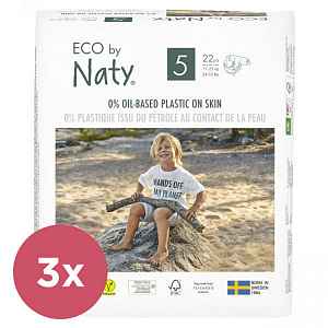 3x ECO BY NATY 5 Junior, 22 ks (11-25 kg) - jednorázové pleny