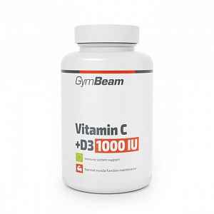 GymBeam Vitamin C + D3 1000 IU 90 kapslí