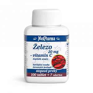 MedPharma Železo 20 mg+vitamín C tablety 107