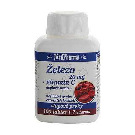 MedPharma Železo 20 mg+vitamín C tablety 107