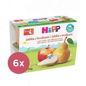 6x HIPP BIO jablkový s hruškami (4x100 g) - ovocný příkrm