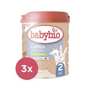 3x BABYBIO CAPREA 2 plnotučné kozí kojenecké bio mléko (800g)