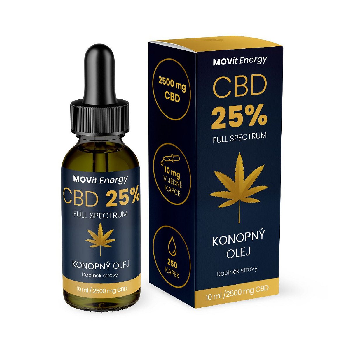 MOVit Energy CBD 25% Full Spectrum konopný olej 10 ml