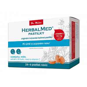 HerbalMed past. Dr.Weiss Eukalypt+máta+vit.C 24+6