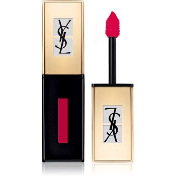 Yves Saint Laurent Vernis À Lèvres Pop Water rtěnka a lesk na rty 2 v 1 s mokrým efektem odstín 201 Dewy Red  6 ml