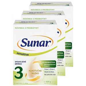 Sunar Sensitive 3 od 12m+ 500g - balení 3 ks